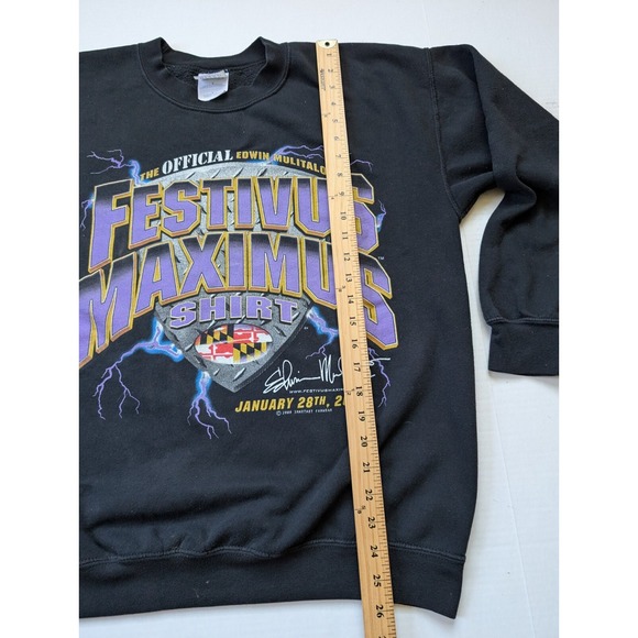 Vintage Festivus Maximus Sweatshirt Mens Large Edwin Mulitalo Baltimore Ravens - Picture 6 of 7